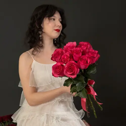 Букет из 9 розовых роз